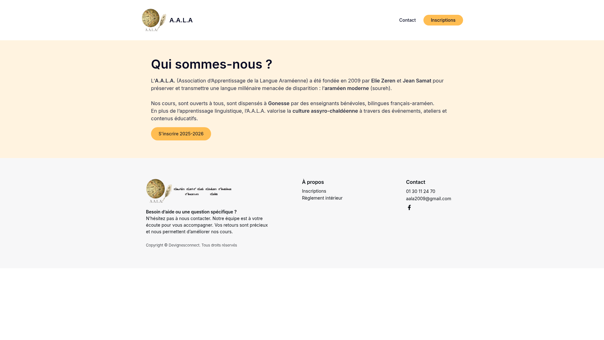 Capture du site A.A.L.A.